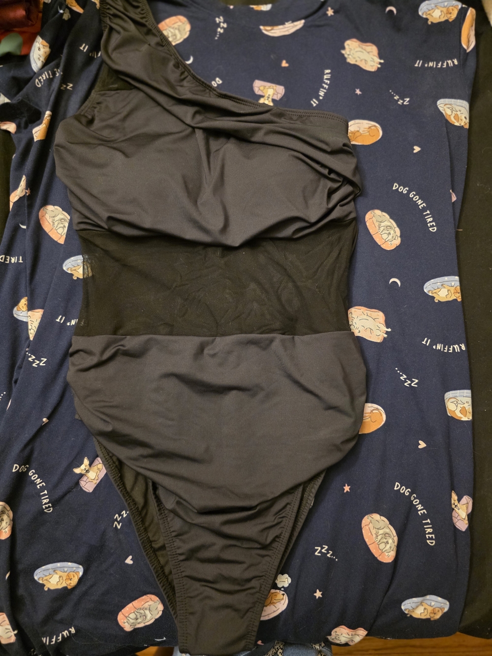 Jantzen Black One-Shoulder One-Piece Swimsuit